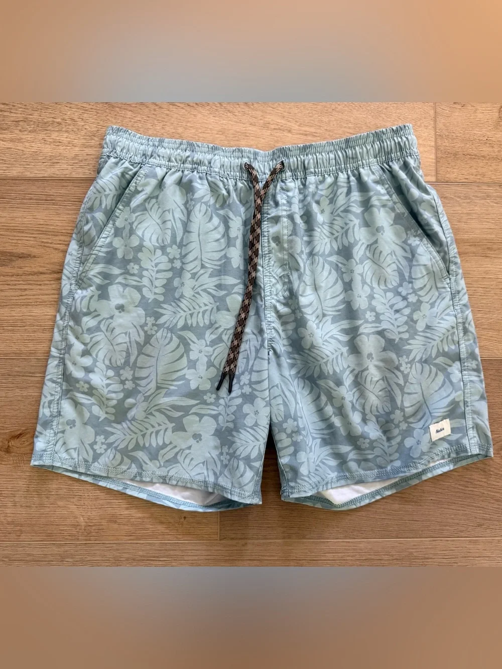 Katin Carver Volley Men’s Lined Swim Shorts Medium Tropical Floral Blue